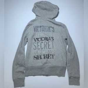 Victoria Secret Gray Long Sleeve Zio Up Hoodie Size XS NWOT
